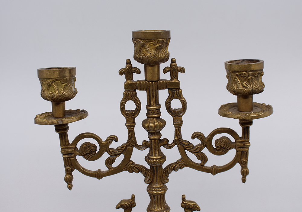 Ornate Solid Brass Candelabra - Image 5 of 8