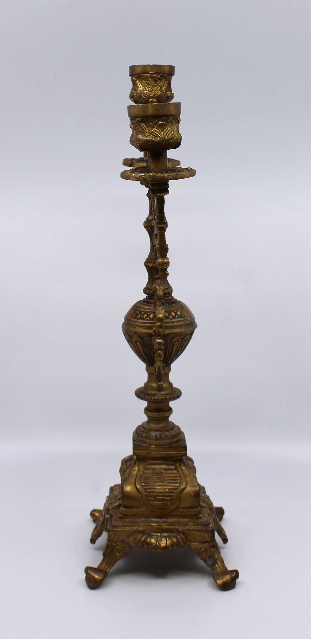 Ornate Solid Brass Candelabra - Image 3 of 8