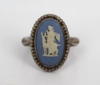 Wedgwood Cameo Jasperware Silver Ring