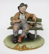 Capodimonte Tramp on Bench by B.Merli