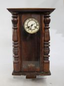 Antique Enamel Dial Mahogany Regulator Wall Clock