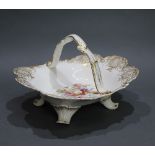 Victorian English Painted Floral & Gilded Strawberry Basket