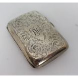 Solid Silver Cigarette Case by Samuel M Levi