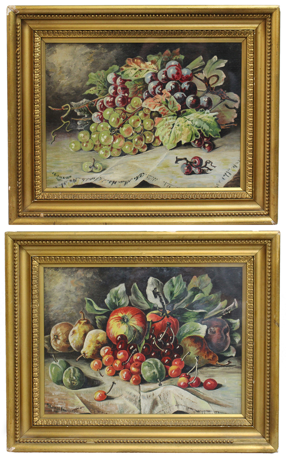 Pair of Signed Still Life Paintings Oil on Canvas