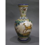 Hand Painted 20th c. Glazed Earthenware Talavera Vase