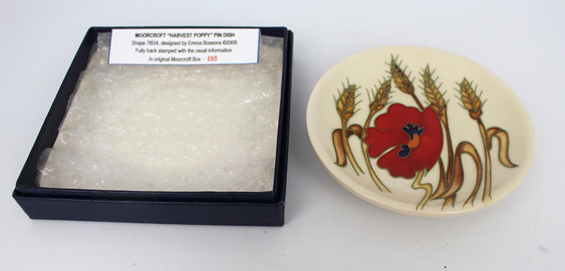 Moorcroft Harvest Poppy Pin Dish Boxed - Image 2 of 3
