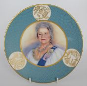 Royal Worcester The Queen Mother Cabinet Plate