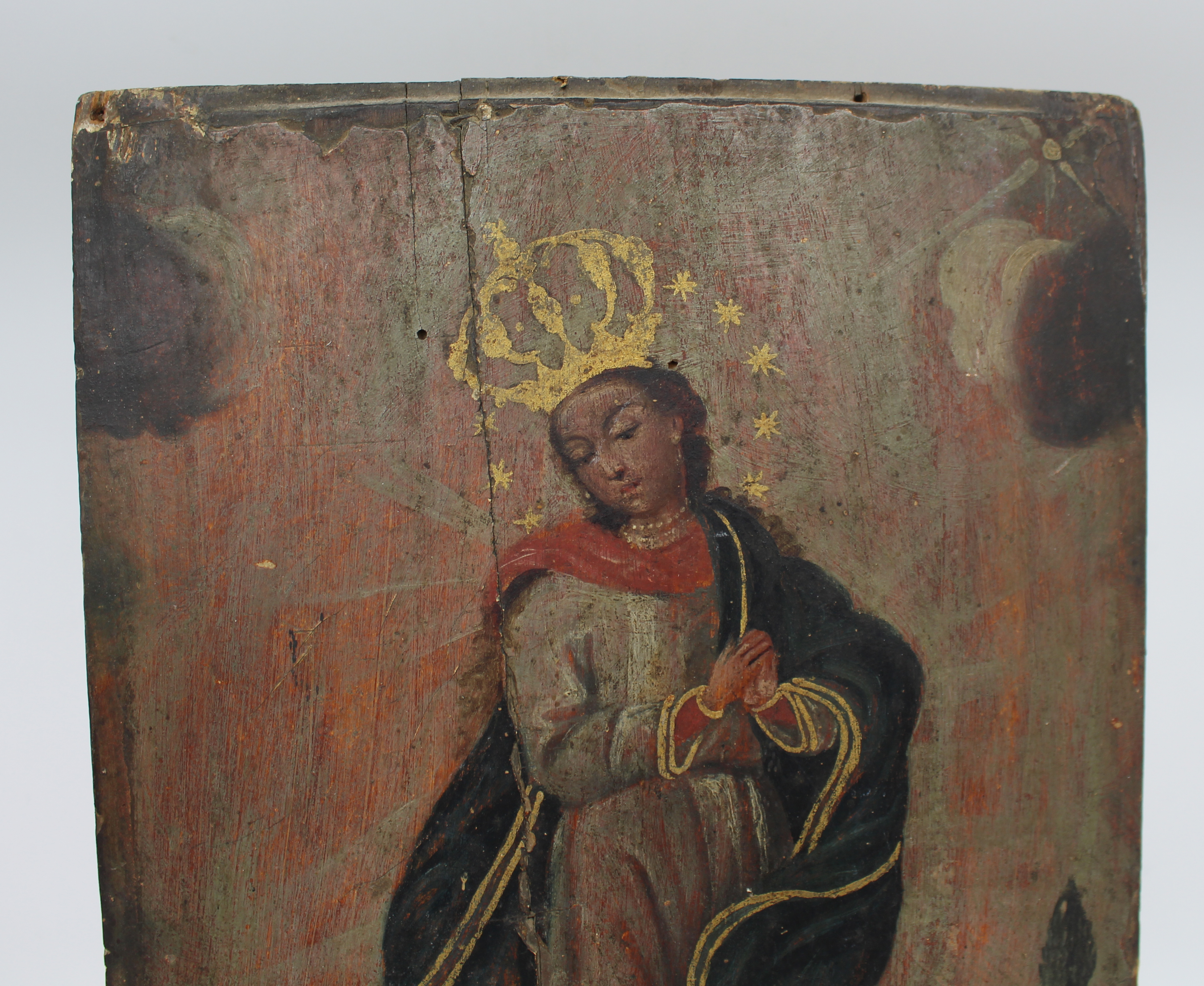 Fine 17th century Religious Painting Oil on Board - Image 2 of 2