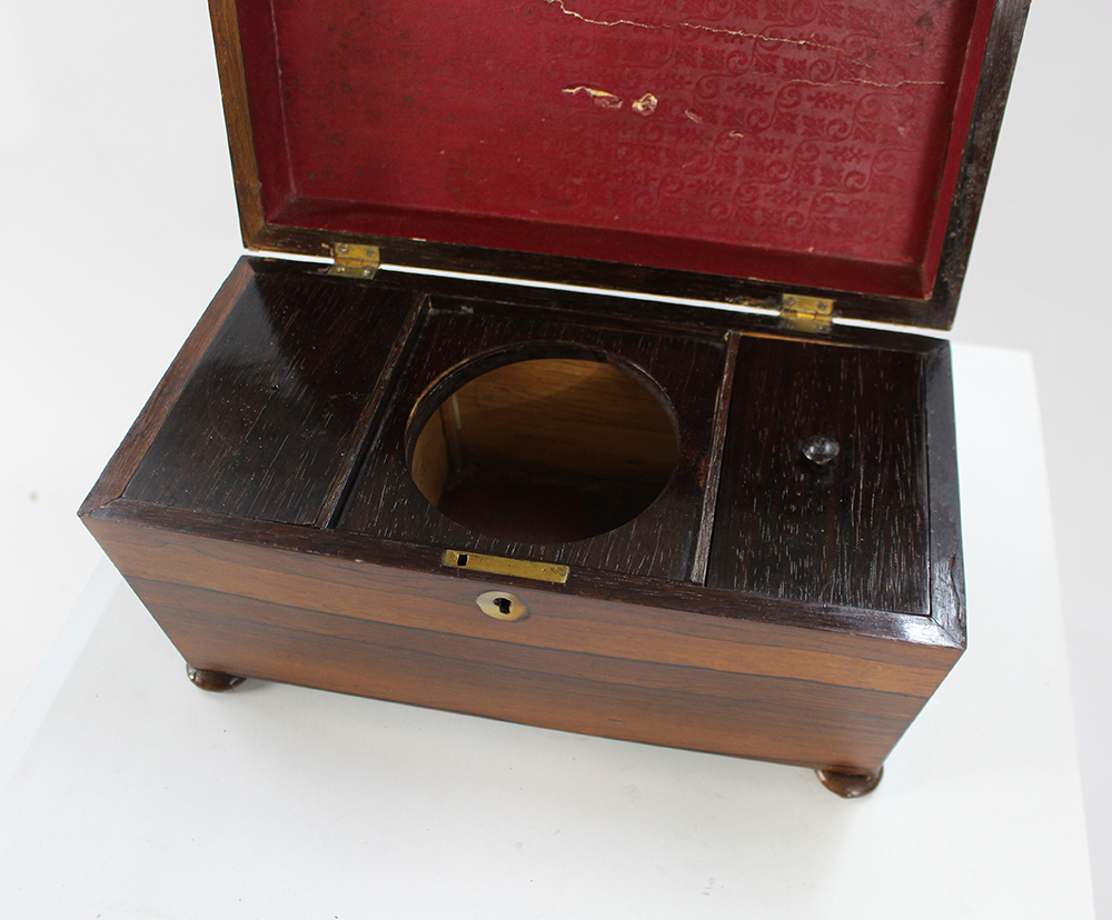 Regency Rosewood Sarcophagus Shaped Tea Caddy Box - Image 5 of 8