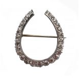 Fine Platinum Diamond Horseshoe Brooch c.1925