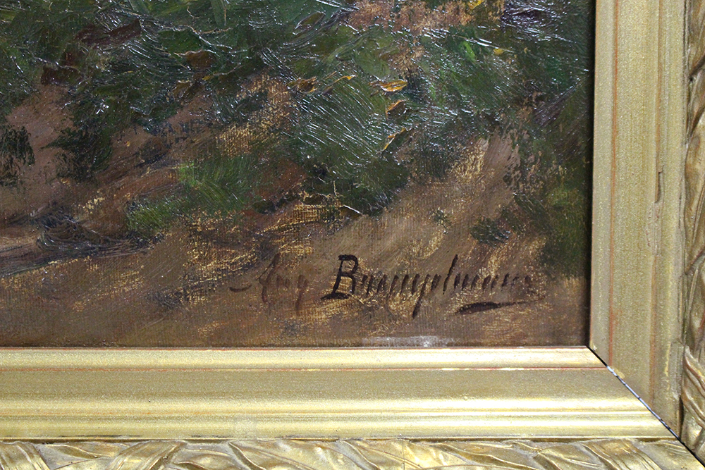 Large Late 19th c. Village Landscape Oil on Canvas - Image 6 of 7