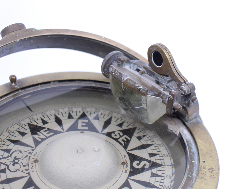 Early 20th c. Bronze Gimballed Compass by F.Smith & Sons - Image 4 of 11