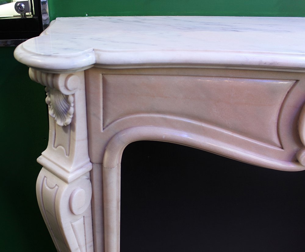 Fine Classical Pink Veined Marble Fire Surround - Image 5 of 9