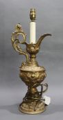 Gilded Metal Ewer Table Lamp