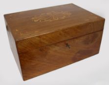 Antique Mahogany Inlaid Writing Box