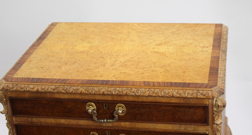 Early 20th c. Carved Walnut Footed Cutlery Chest - Image 4 of 6