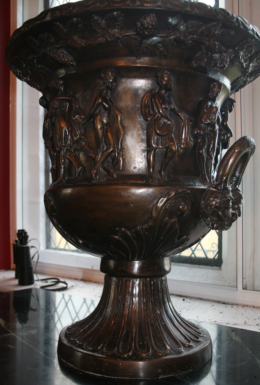 Very Heavy Classical Style Bronze Urn - Image 3 of 7