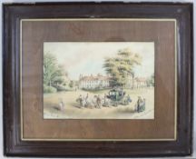 "Hadley Royal Grammar School" Delicate Signed Watercolour 1846