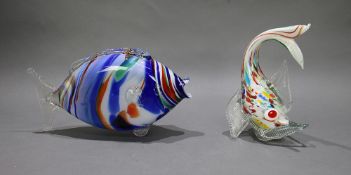 Pair of Art Glass Fish Sculptures