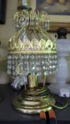 Vintage Gold Plated Crystal Table Lamp