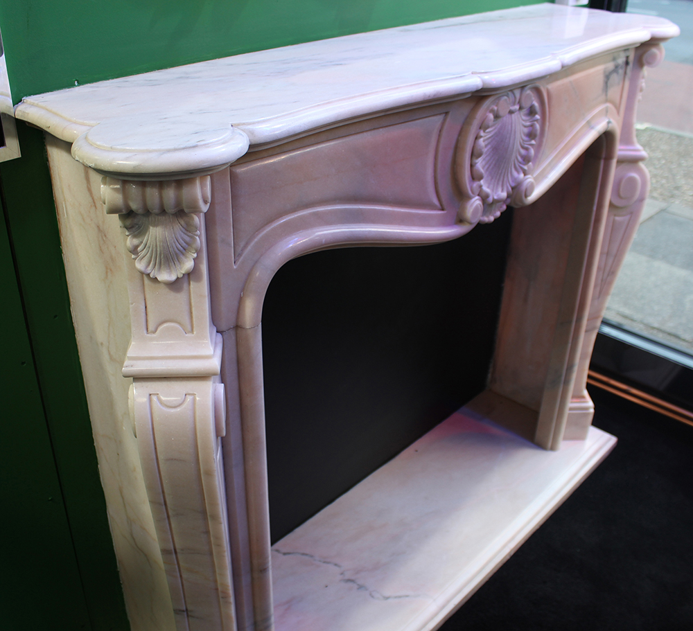 Fine Classical Pink Veined Marble Fire Surround - Image 9 of 9