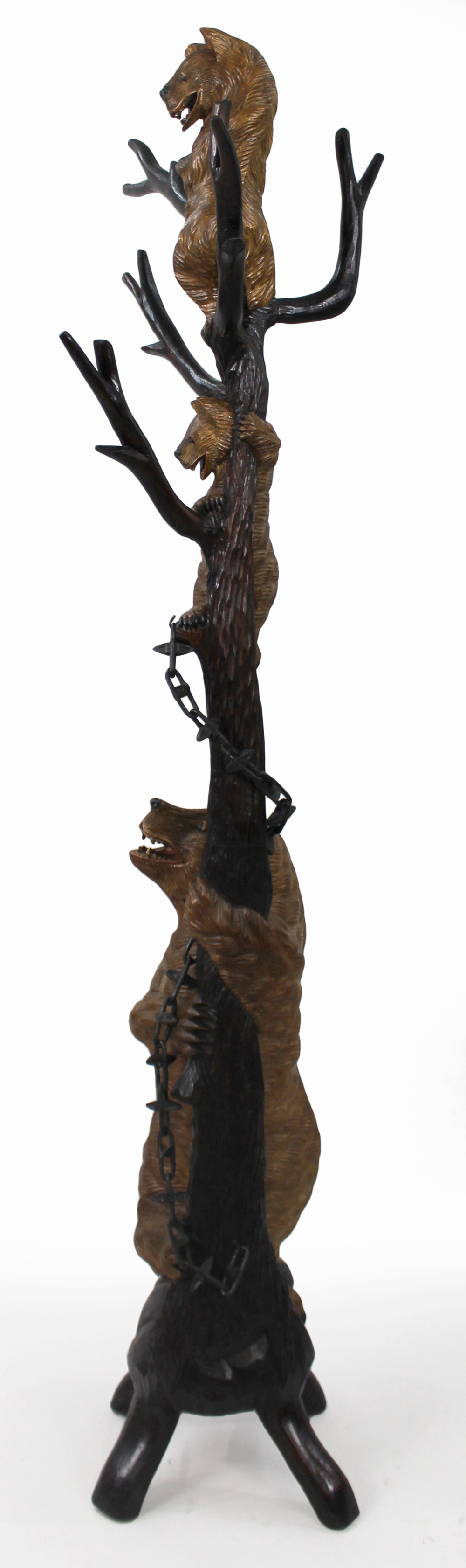 19th Century Black Forest Carved Bear Coat Stand - Image 4 of 12