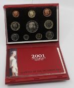 Royal Mint Cased 2001 Deluxe Proof Coin Collection