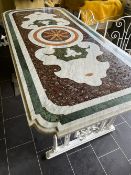 Italian Pietra Dura Marble Centre Table & 6 Chairs