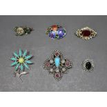 Collection of 6 Brooches