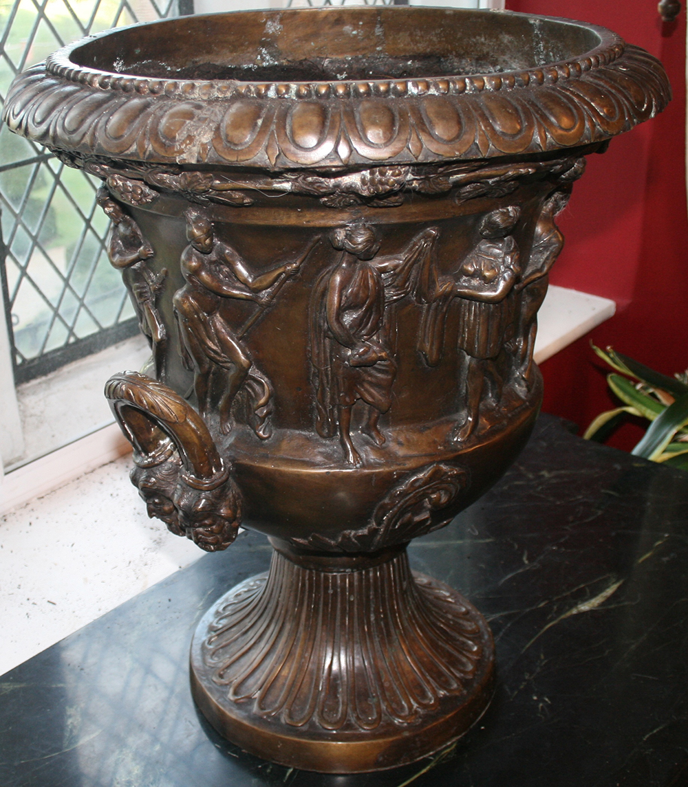 Very Heavy Classical Style Bronze Urn - Image 7 of 7