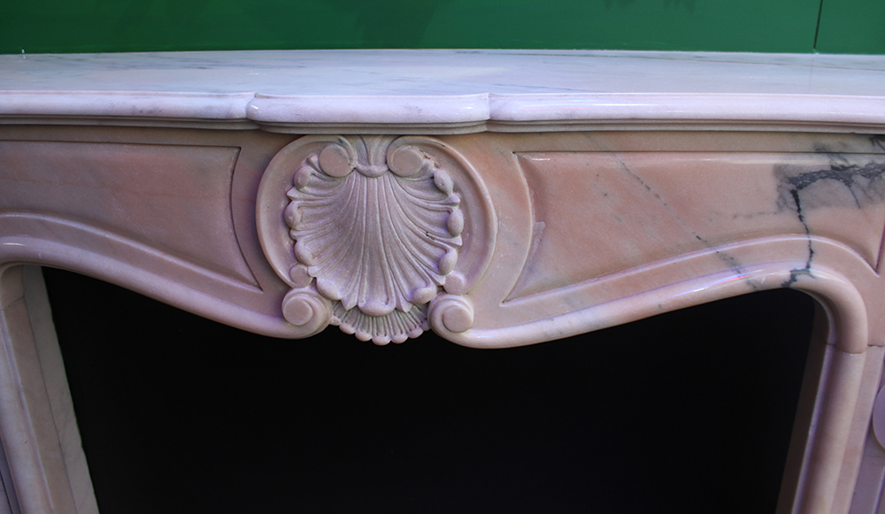 Fine Classical Pink Veined Marble Fire Surround - Image 8 of 9