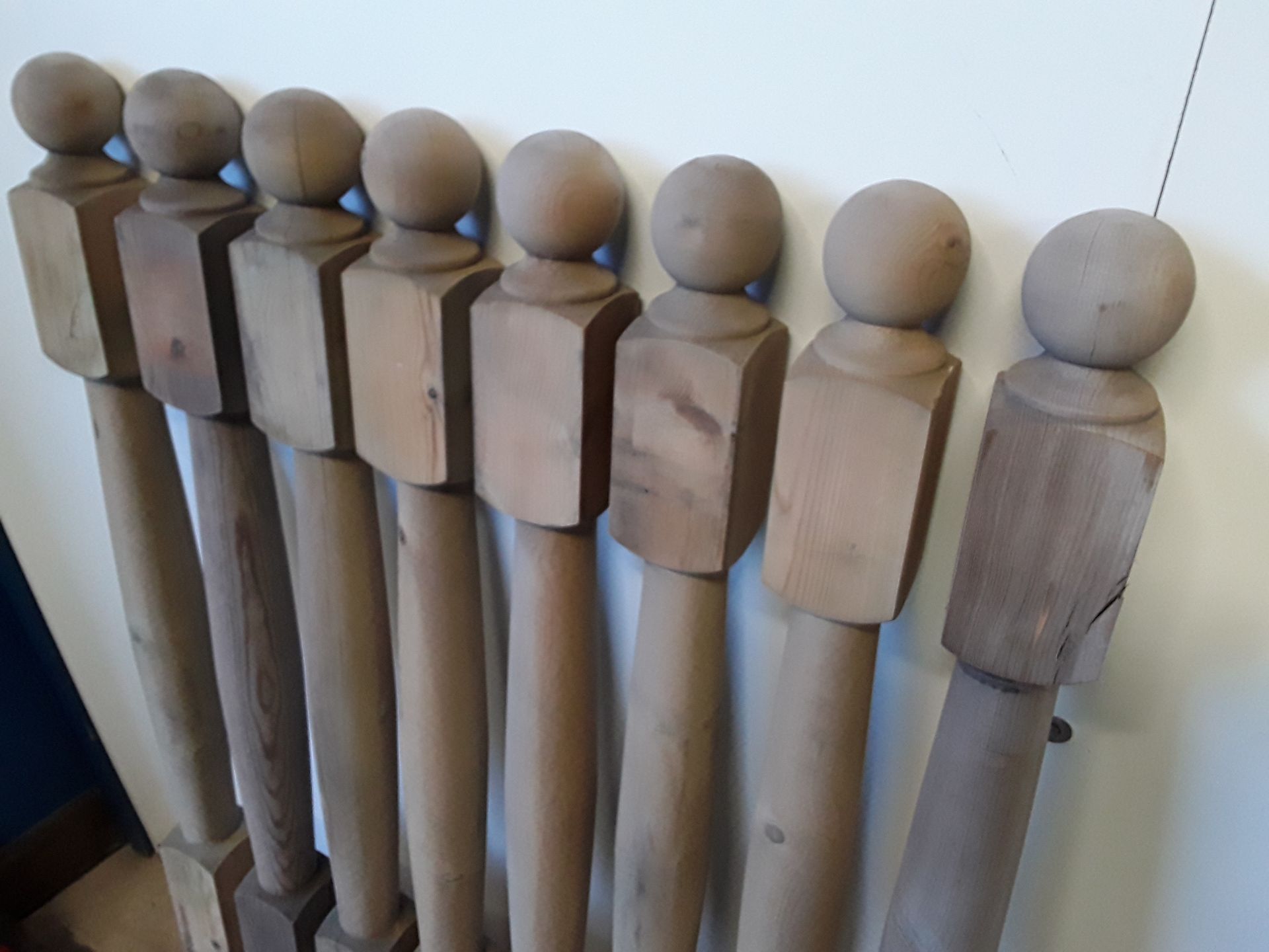 8 x Treated Softwood Decking Newel Posts With Ball Cap ( Rejects ) - Image 4 of 9