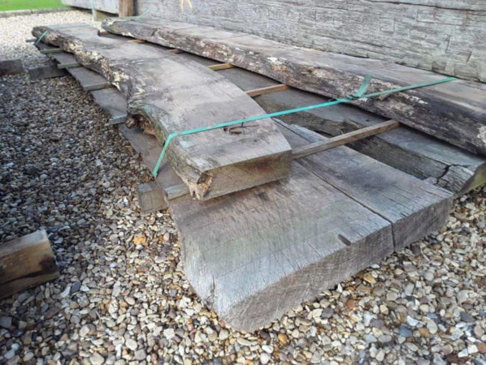 4 x Hardwood Timber Sawn Air Dried Waney Edge / Live Edge English Oak Boards / Slabs - Image 4 of 5