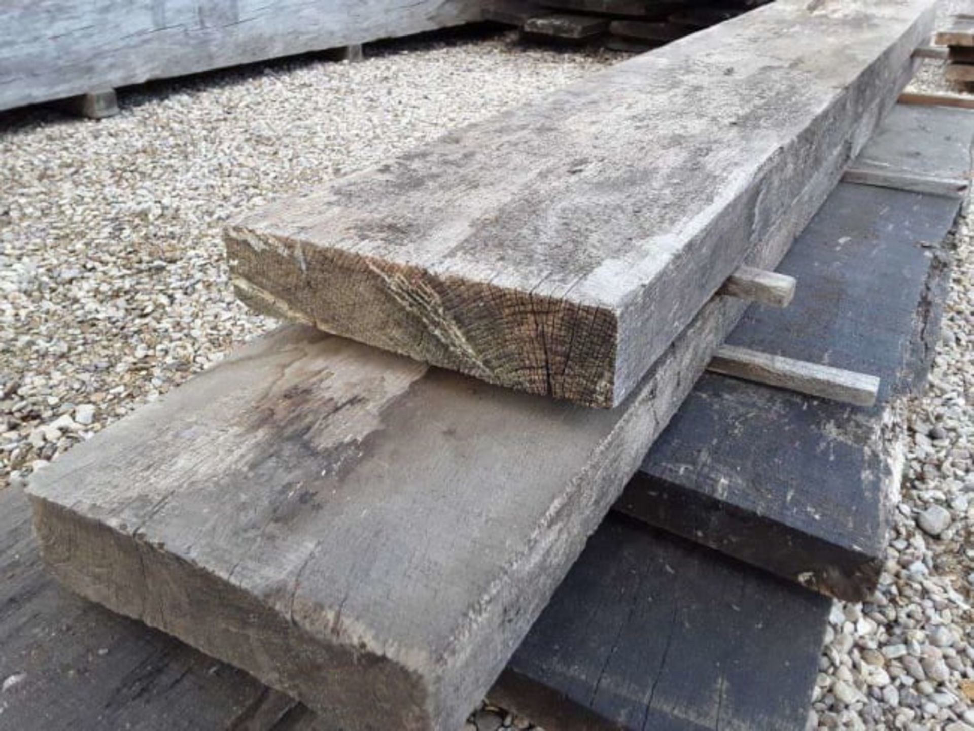 6 x Hardwood Timber Air Dried Sawn English Oak Slabs / Boards - Image 4 of 6