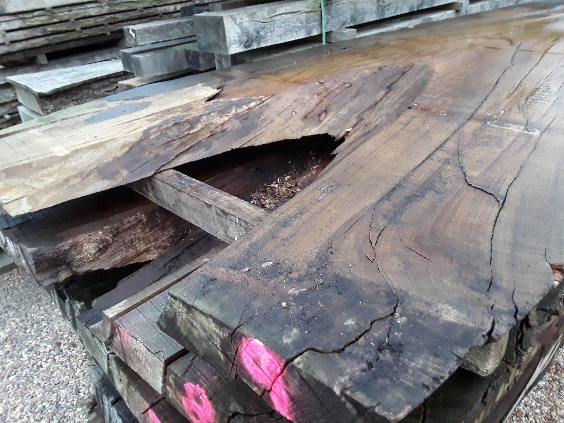 Hardwood Air Dried Sawn English Chestnut Waney Edge/ Live Edge Slab/ Table Top - Image 4 of 9