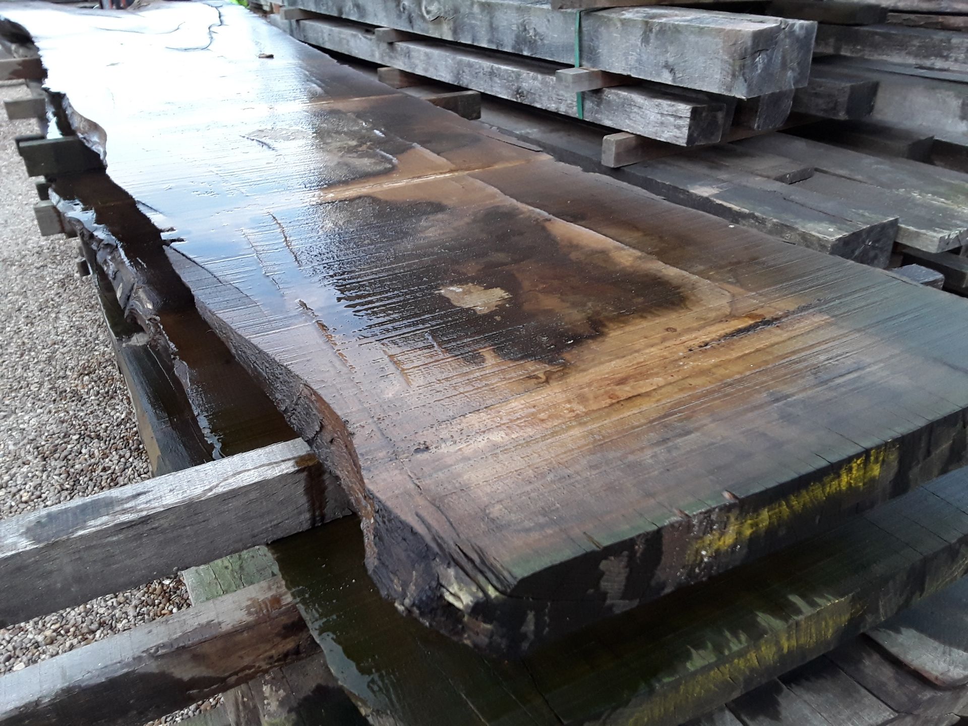 Hardwood Air Dried Sawn English Chestnut Waney Edge/ Live Edge Slab/ Table Top - Image 9 of 9