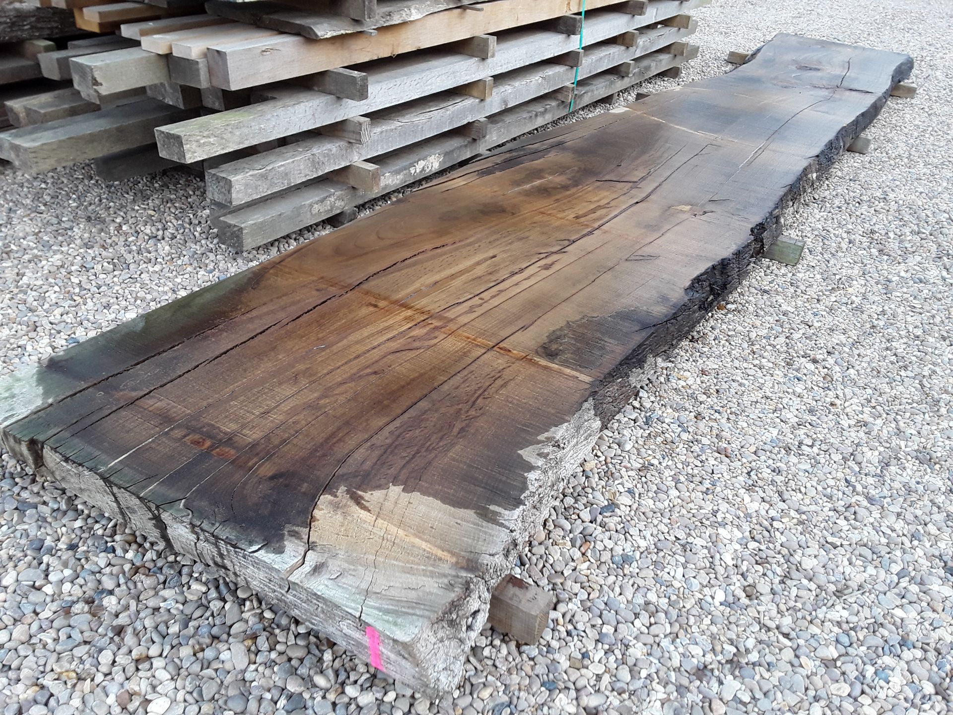 Hardwood Air Dried Sawn English Chestnut Waney Edge/ Live Edge Slab/ Table Top - Image 5 of 8