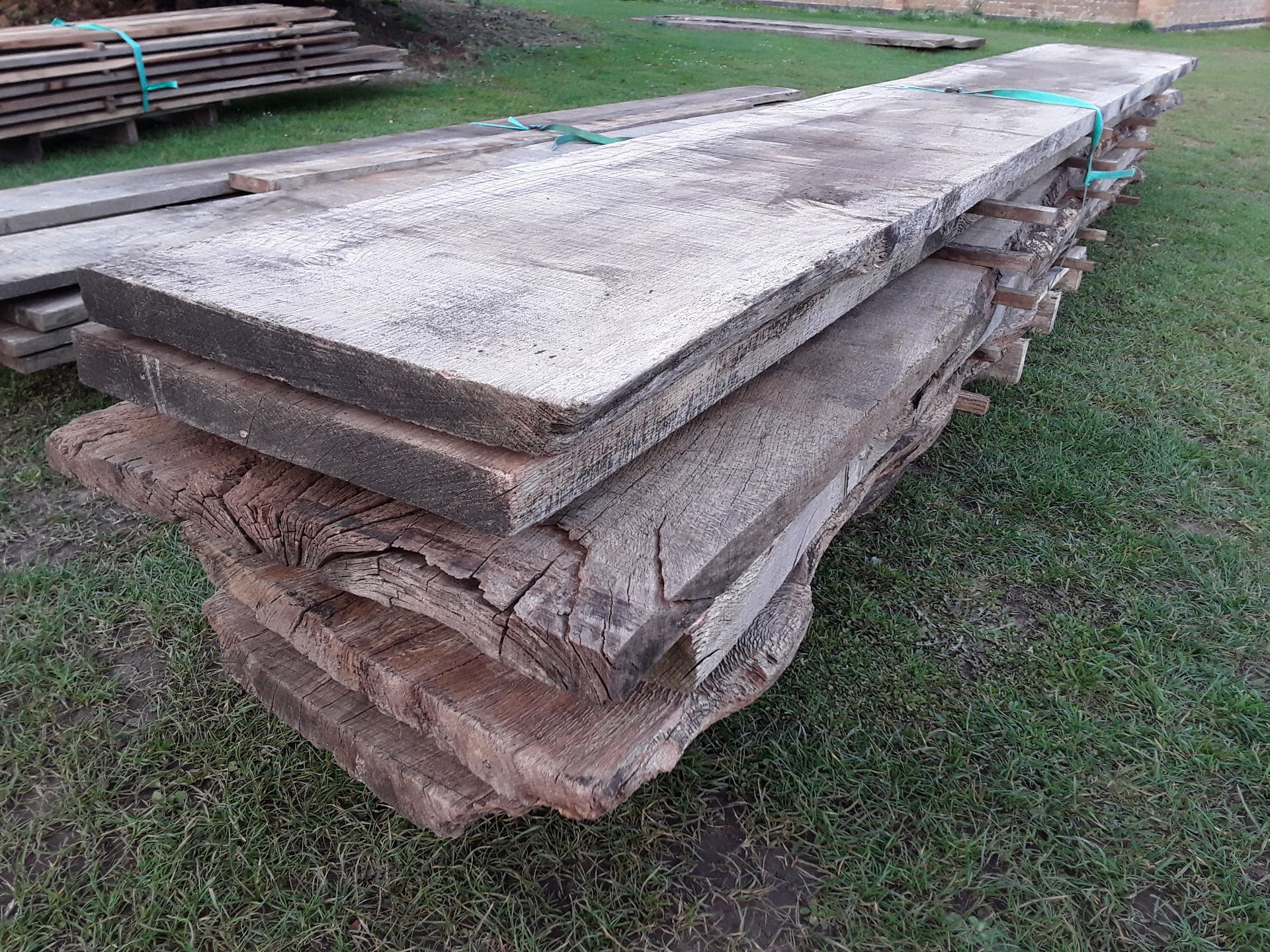 6 x Hardwood Timber Air Dried Sawn Waney Edge / Live Edge English Oak Boards / Planks