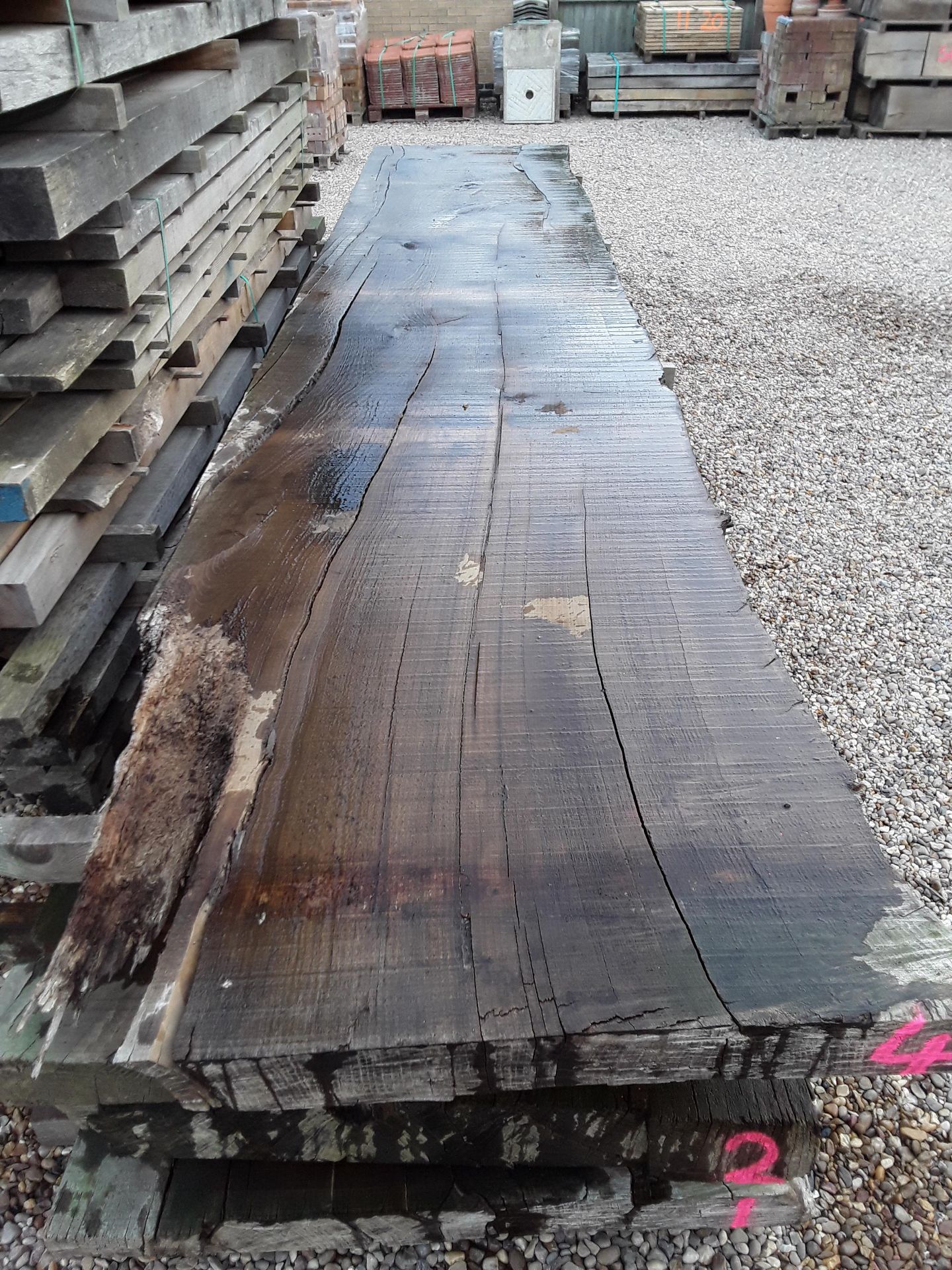 Hardwood Air Dried Sawn English Chestnut Waney Edge/ Live Edge Slab/ Table Top