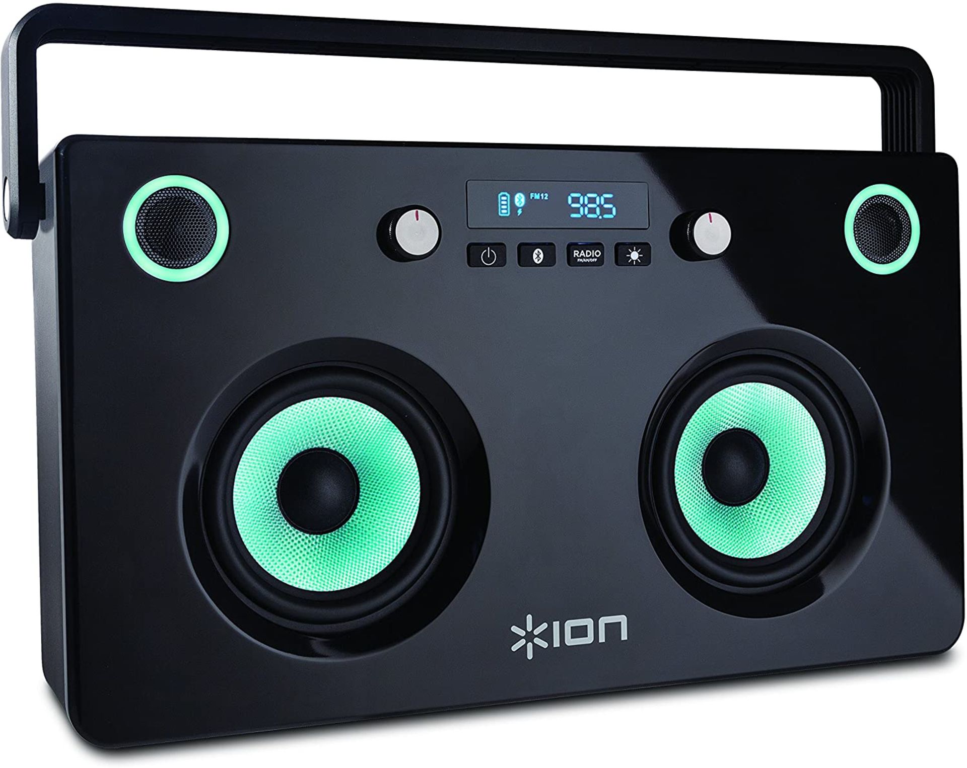 (R8) RRP £149.99. ION Spectraboom Stereo Wireless Boombox With Lighted Speakers. (Unit Has Return