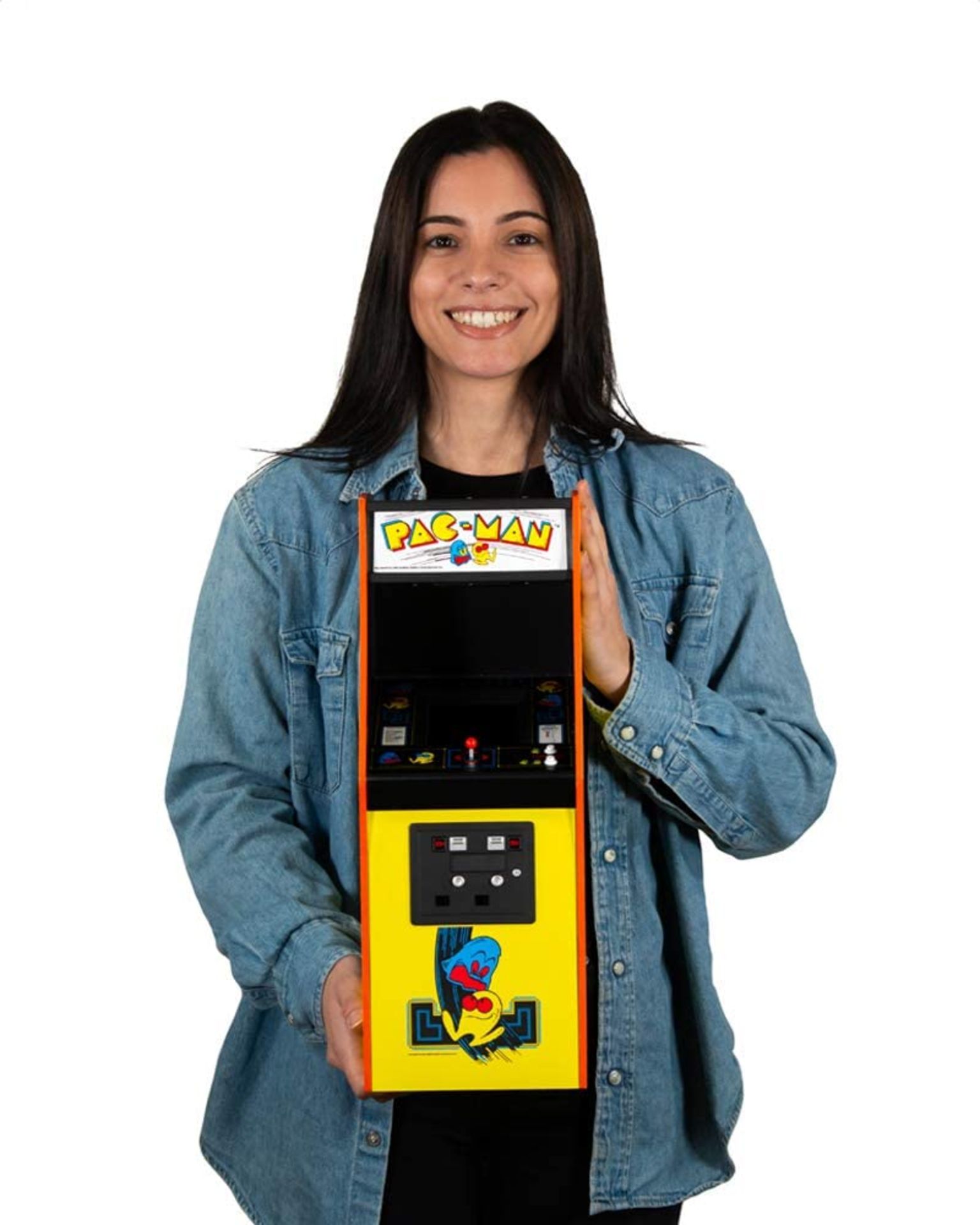 (R8) RRP £199. Numshull Quarter Arcades Pac-Man Replica Arcade Cabinet. (Unit Has Return To Manufac