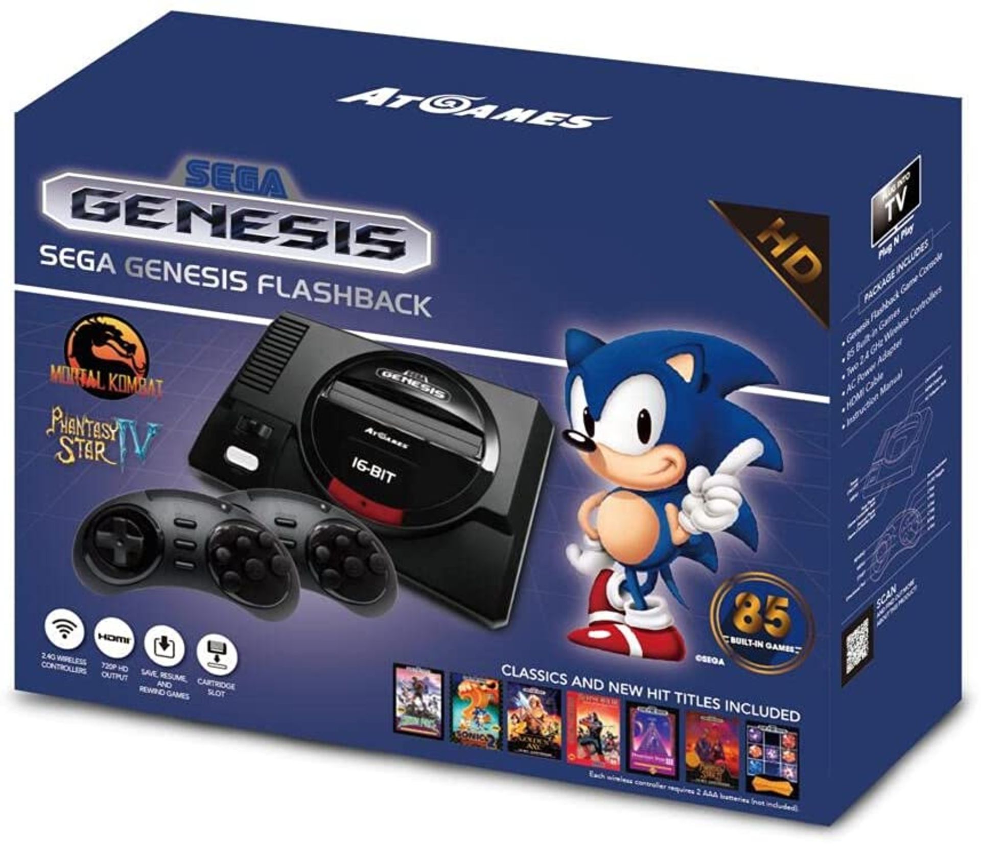 (R8) 3x Items. 1x Sega Mega Drive Flashback Retro Gaming Console (85 Built In Games). 2x Paladone S