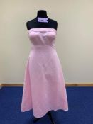 Pink satin prom dress