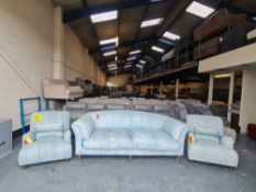 Sofa Workshop Jermyn kilimindigo fabric large 3 seater sofa and 2 armchairs