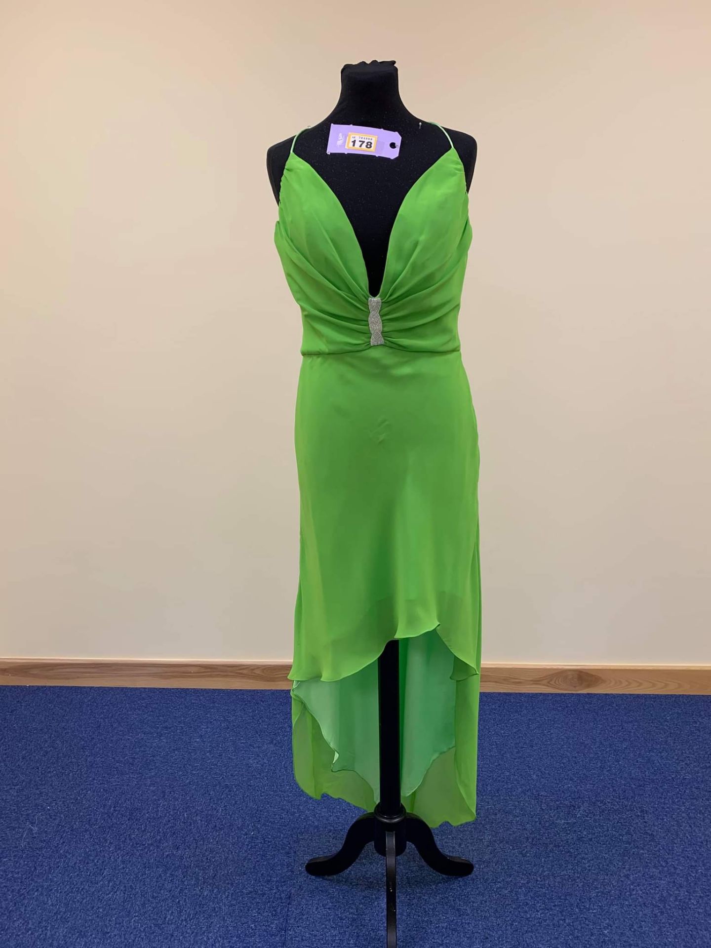 Bright green prom, pageant dress
