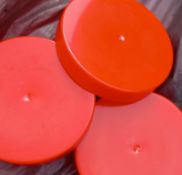 Red plastic lids