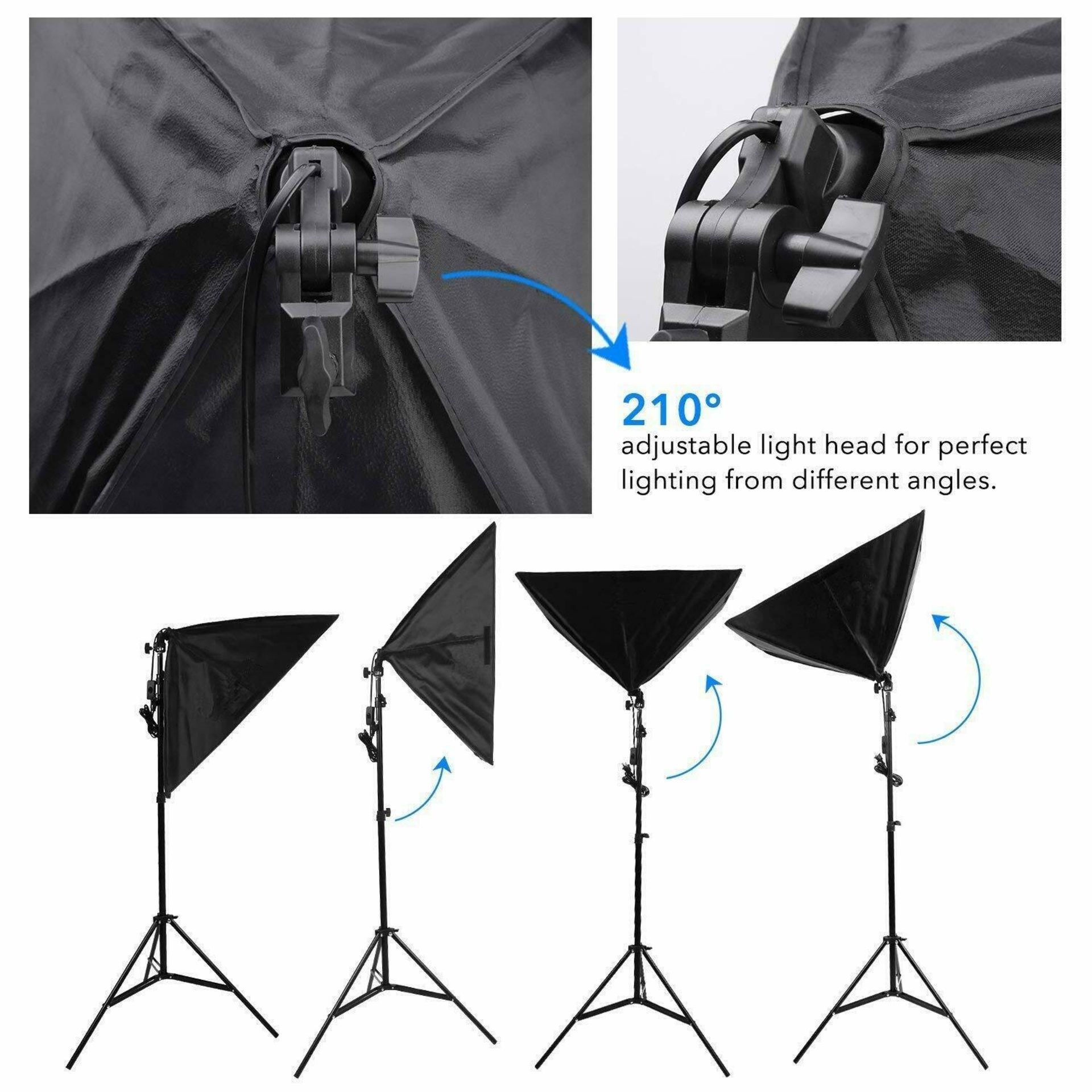 Pair of Photography Studio Continuous Lighting Softbox Light Kit with stand - Image 2 of 4