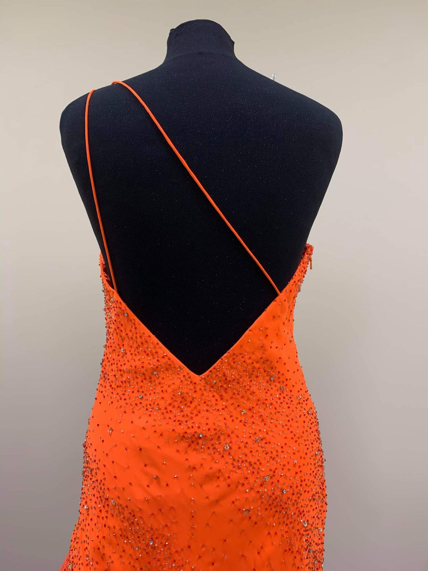 Orange prom, pageant dress - Image 3 of 4
