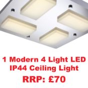 Modern Led 4 Lights Bathroom Ceiling Light, RRP: £70