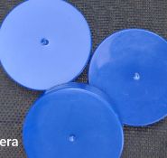 Blue plastic lids